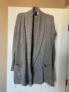 Banana Republic Gray Open-Front Shawl Collar Cardigan Sweater